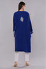 Royal Blue Kashmiri Pheran with Elegant Aari Embroidery