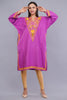 Pink Kashmiri Pheran with Yellow Floral Aari Embroidery