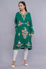 Teal Green Pheran with Classic Aari Embroidery and Elegant Sleeve Detailing