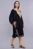 Black Pheran with Kashmiri Aari Embroidery and Floral Borders