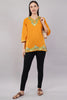 Marigold Bloom Kashmiri Kurti with Pistachio Green Aari