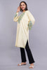 Double Spanish White Pheran with Thistle Green & Jet Stream Aari Embroidery - Kashmiri Pheran