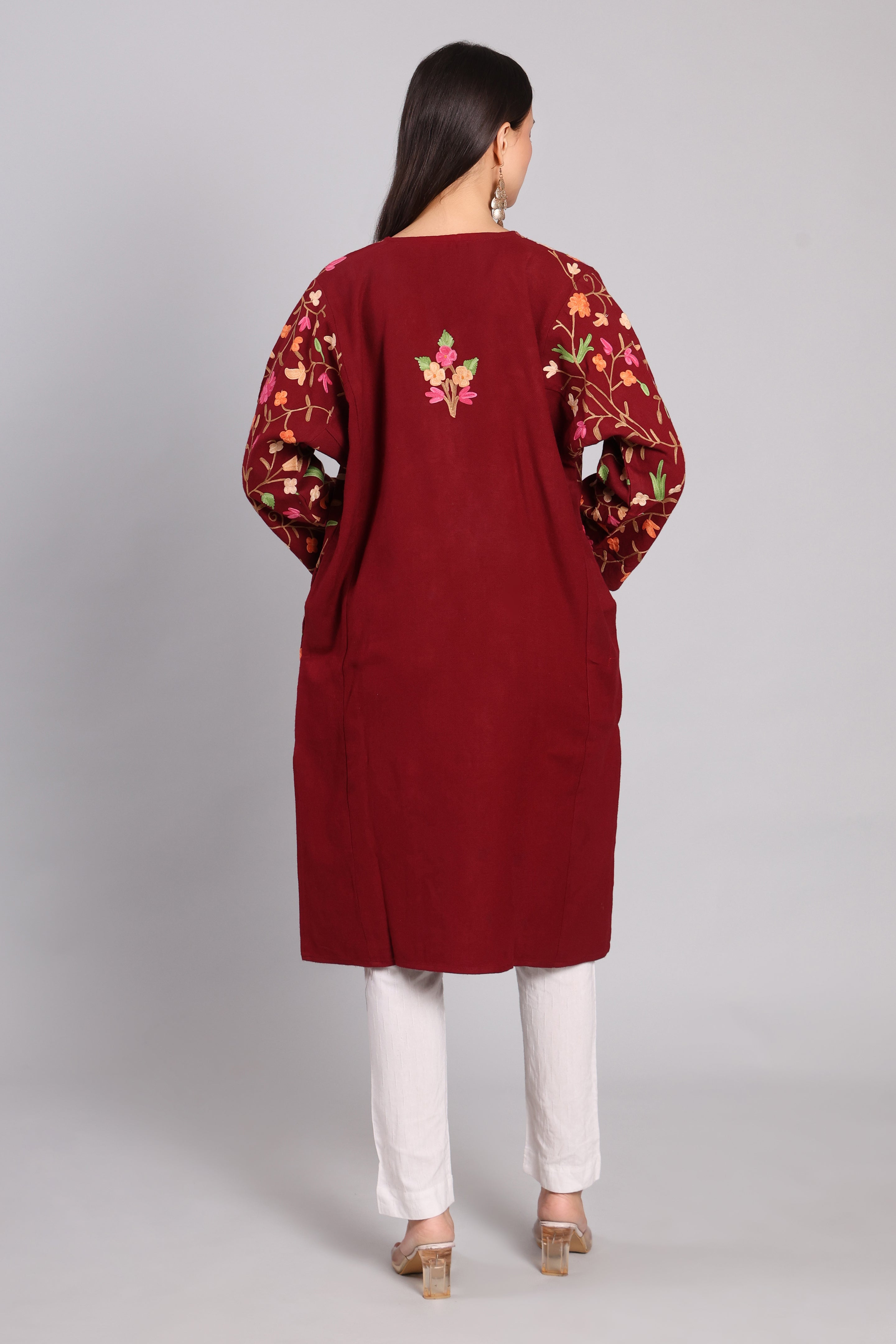 Gulnaar Kashmiri Pheran with Jaal Aari Embroidery