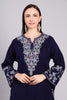 Deep Navy Azure Eclipse Kashmiri Pheran with Aari Embroidery