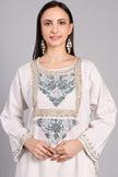 Moonlit Cream Kashmiri Pheran with Aari and Zari Embroidery