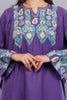 Purple Pheran with Pastel Blue Aari Paisleys & Floral Vines Embroidery - Kashmiri Pheran