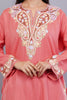Rudy Pink Aari Embroidered Kashmiri Pheran - Kashmiri Pheran