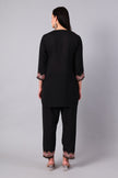 Back view of black Kashmiri co-ord set with clean silhouette