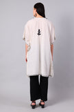 Novbahar ivory white Kashmiri kaftan back view — KashmirPheran